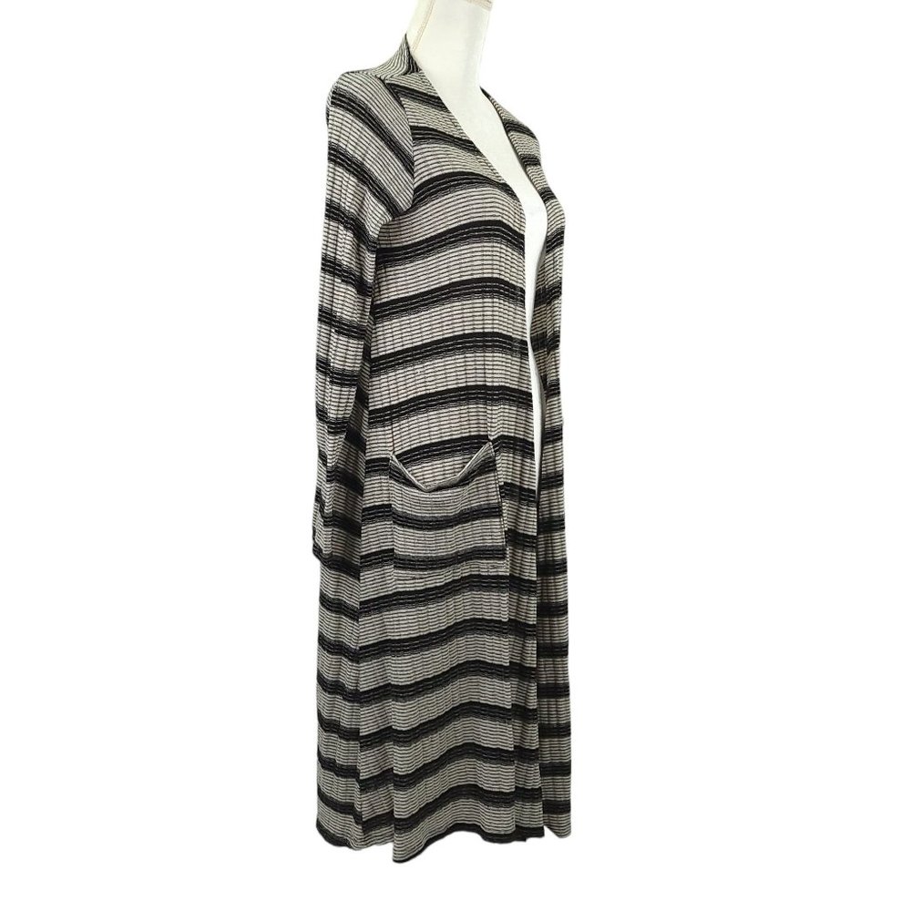 LuLaRoe Striped Open Front Cardigan Sweater Duster Womens Size XS Pockets